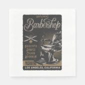 Serviette En Papier Gentlemen’s Barbershop Retro Haircuts Shaves (Devant)