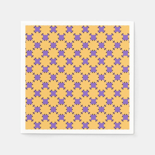 Serviette En Papier Géo jaune et violet (Devant)