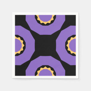 Serviette En Papier Geo noir jaune violet
