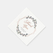 Serviette En Papier Geo vert | Mariage or Rose (Coin)