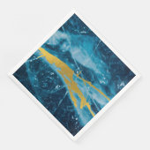 Serviette En Papier Géode Agate Gemstone Blue et Gold (Coin)