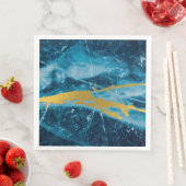 Serviette En Papier Géode Agate Gemstone Blue et Gold (En situation)