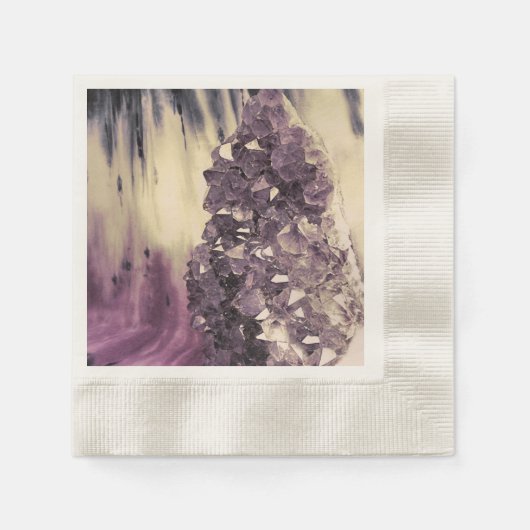 Serviette En Papier Géode Améthyste (Devant)