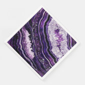 Serviette En Papier Géode Améthyste Violet et Art numérique Argent (Coin)