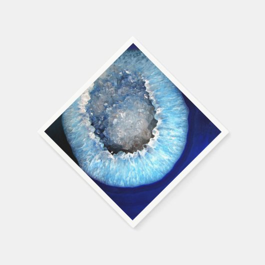 Serviette En Papier Géode cristal bleu tombé (Coin)