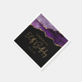 Serviette En Papier Géode d'agate chic violet or 50e anniversaire (Coin)
