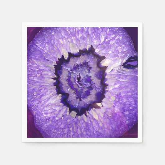 Serviette En Papier Géode d'agate violet tombé (Devant)