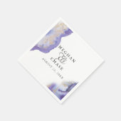 Serviette En Papier Géode d'aquarelle Améthyste moderne BarefootBride™ (Coin)
