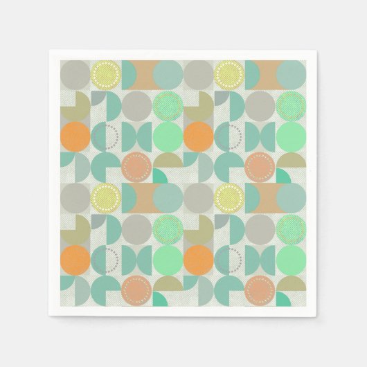 Serviette En Papier Géométric multicoloré (Devant)