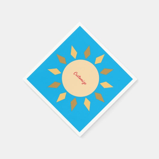 Serviette En Papier Geometric Sun Circle Thunder_Cove (Coin)