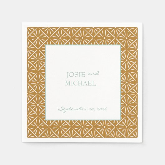 Serviette En Papier Geometric Wedding Paper Napkin (Devant)
