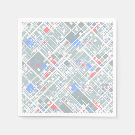 Serviette En Papier Géométrie abstraite moderne. (Devant)