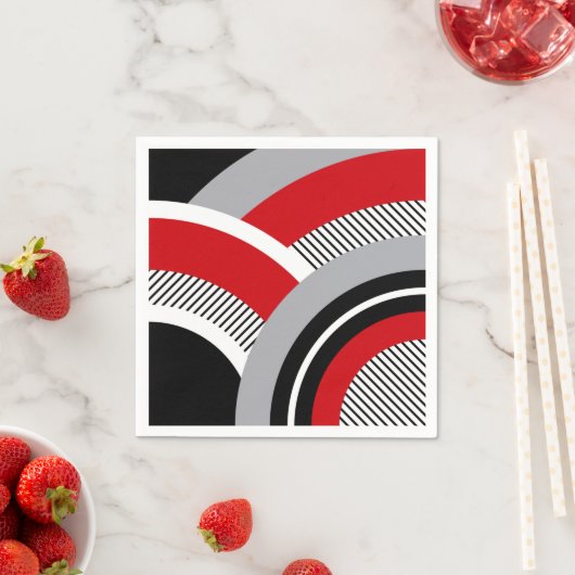 Serviette En Papier Géométrie colorée (En situation)