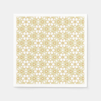 Serviette En Papier Géométrie florale jaune