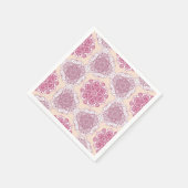 Serviette En Papier Géométrie mandala rose (Coin)