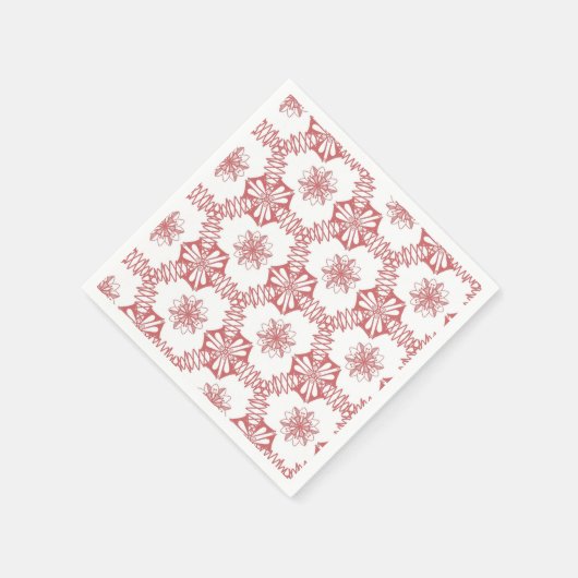 Serviette En Papier Géométrie rose (Coin)