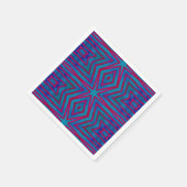 Serviette En Papier Géométrie rouge étoile et bleu (Coin)