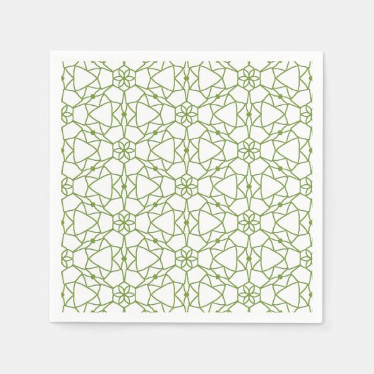 Serviette En Papier Géométrie verte (Devant)