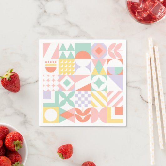 Serviette En Papier géométrique #32 (En situation)