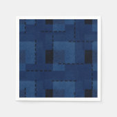 Serviette En Papier Géométrique à texture bleu foncé (Devant)