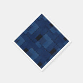 Serviette En Papier Géométrique à texture bleu foncé (Coin)