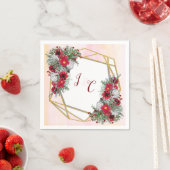 Serviette En Papier Géométrique - Bouquets Bourgogne Parties scintilla (En situation)