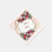 Serviette En Papier Géométrique - Bouquets Bourgogne Parties scintilla (Coin)