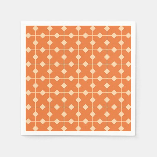 Serviette En Papier Géométrique moderne, Diamants - Mandarin orange (Devant)