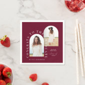 Serviette En Papier Géométrique moderne multi photo arch graduation na (En situation)