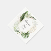Serviette En Papier Géométrique Or Tropical Mariage Napkin (Coin)