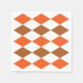 Serviette En Papier Géométrique Orange Vert Diamant Partie géométrique (Devant)