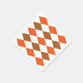 Serviette En Papier Géométrique Orange Vert Diamant Partie géométrique (Coin)