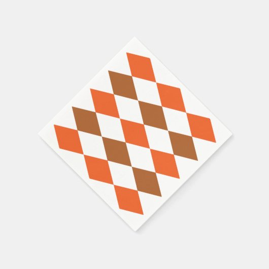 Serviette En Papier Géométrique Orange Vert Diamant Partie géométrique (Coin)