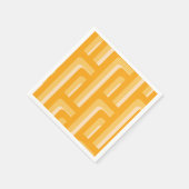 Serviette En Papier Géométrique rétro-jaune (Coin)