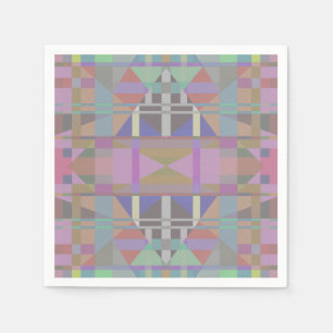 Serviette En Papier Géométrique vert violet rose