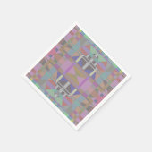 Serviette En Papier Géométrique vert violet rose (Coin)