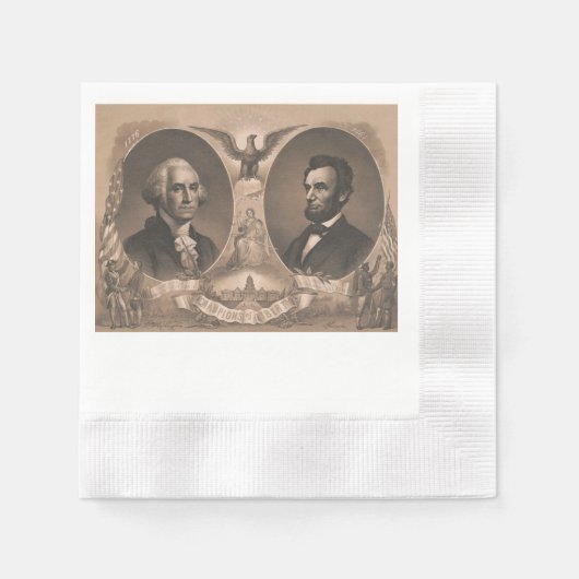 Serviette En Papier George Washington et Abraham Lincoln (Devant)