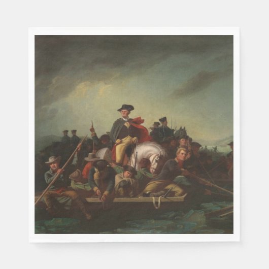 Serviette En Papier George Washington Traversant le Delaware (Devant)