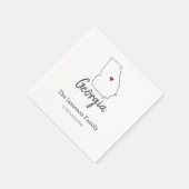 Serviette En Papier Géorgie Plan d'Etat Réunion familiale personnalisé (Coin)