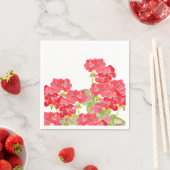 Serviette En Papier Geraniums d'aquarelles rouges (En situation)
