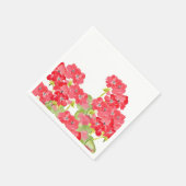 Serviette En Papier Geraniums d'aquarelles rouges (Coin)