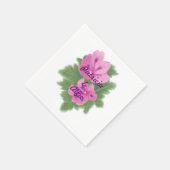 Serviette En Papier Geraniums violets roses Mariages personnalisés ser (Coin)