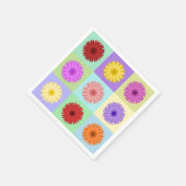 Serviette En Papier Gerbera 3x3 Conception de marguerite (Coin)