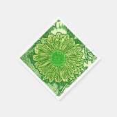 Serviette En Papier Gerbera Daisy Block Imprimer - vert citron (Coin)