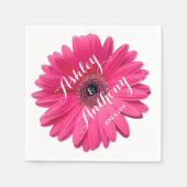 Serviette En Papier Gerbera rose Gerber Daisy Mariage personnalisé (Devant)