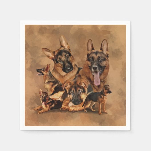 Serviette En Papier German Shepherd Dog (Devant)