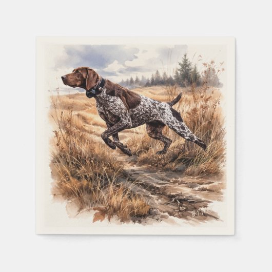Serviette En Papier  German Shorthaired Pointer  (Devant)