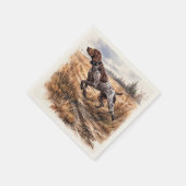 Serviette En Papier  German Shorthaired Pointer  (Coin)