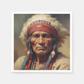 Serviette En Papier Geronimo Portrait du chef guerrier indien (Devant)