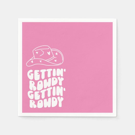 Serviette En Papier Gettin' Rowdy Country Bachelorette Party (Devant)